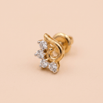 Load image into Gallery viewer, Elegant Swirl Diamond Cluster Nose Pin in 18K Yellow Gold