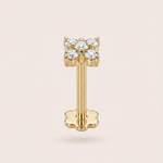Load image into Gallery viewer, Classic Five-Stone Diamond Floral Nose Pin in 18K Yellow Gold