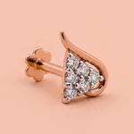 Load image into Gallery viewer, Sweeping Geometric Diamond Cluster Nose Pin in 18K Rose Gold