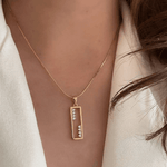 Load image into Gallery viewer, Linear Grace 18K Yellow Gold Floating Diamond Bar Pendant