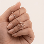 Load image into Gallery viewer, Cosmic Orbit Diamond Compass Pendant in 18K Rose Gold