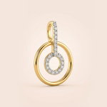 Load image into Gallery viewer, Eclipse of Brilliance 18K Yellow Gold Diamond Halo Pendant