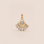 Load image into Gallery viewer, Radiant Fan Diamond Droplet Pendant in 18K Yellow Gold