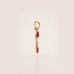 Load image into Gallery viewer, Infinite Crimson Bloom 18K Yellow Gold Diamond & Ruby Pendant