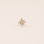Load image into Gallery viewer, Dynamic Diamond Pinwheel Nose Pin in 18K Yellow Gold

