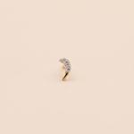 Load image into Gallery viewer, Sweeping Diamond Crescent Moon Nose Pin in 18K Yellow Gold
