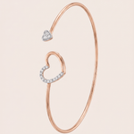 Load image into Gallery viewer, Romantic Diamond Interlocking Hearts Bangle in 18K Rose Gold
