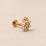 Load image into Gallery viewer, Diamond Initial 'S' Nose Pin in 18K Yellow Gold
