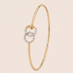 Load image into Gallery viewer, Chic Diamond Interlocking Circles Openable Bangle in 18K Rose Gold
