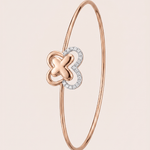 Load image into Gallery viewer, Romantic Diamond Interlocking Clover Bangle in 18K Rose Gold
