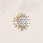 Load image into Gallery viewer, Elaborate Diamond Sunburst Cluster Nose Pin in 18K Rose Gold
