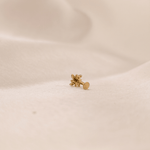Load image into Gallery viewer, Dynamic Diamond Pinwheel Nose Pin in 18K Yellow Gold
