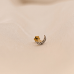 Load image into Gallery viewer, Celestial Diamond Crescent Moon Nose Pin in 18K Yellow Gold
