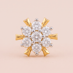Load image into Gallery viewer, Brilliant Diamond Starburst Cluster Nose Pin in 18K Yellow Gold
