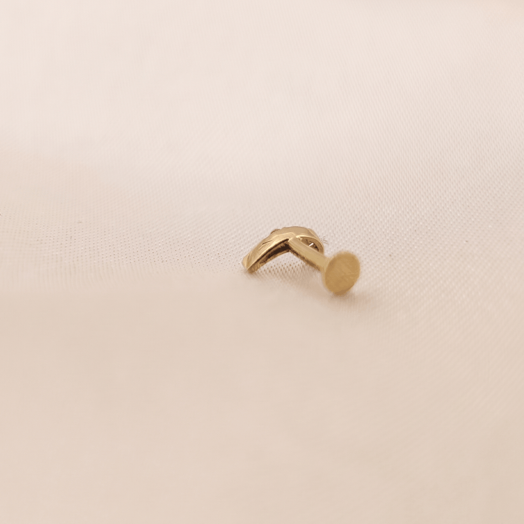 Sweeping Diamond Crescent Moon Nose Pin in 18K Yellow Gold