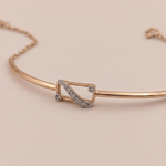 Load image into Gallery viewer, Modern Diamond Abstract S-Curve Chain Bangle in 18K Rose Gold
