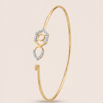 Load image into Gallery viewer, Modern Geometric Diamond Hexagon and Loop Bangle in 18K Yellow Gold
