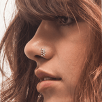 Load image into Gallery viewer, Celestial Diamond Constellation Hoop Nose Pin in 18K Yellow Gold
