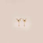 Load image into Gallery viewer, Geometric Chevron Diamond Dangle Earrings in 18K Rose Gold
