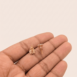Load image into Gallery viewer, Verdant Floral Bloom 18K Rose Gold Diamond &amp; Green Gem Stud Earrings
