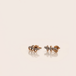 Load image into Gallery viewer, Interlocking Loop Linear Diamond Stud Earrings in 18K Rose Gold
