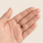Load image into Gallery viewer, Delicate Diamond Leaf Sprig 18K Yellow Gold Stud Earrings
