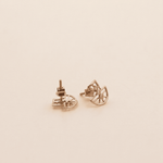 Load image into Gallery viewer, Geometric Art Deco Diamond Stud Earrings in 18K Rose Gold
