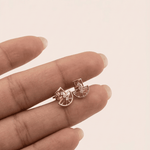 Load image into Gallery viewer, Geometric Art Deco Diamond Stud Earrings in 18K Rose Gold
