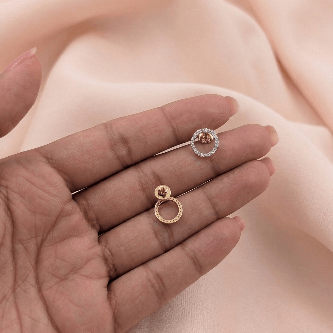 Eternity Halo 18K Yellow Gold Diamond Stud Earrings