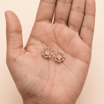 Load image into Gallery viewer, Vintage-Inspired Floral Mandala Diamond Stud Earrings in 18K Yellow Gold
