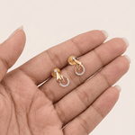 Load image into Gallery viewer, Graceful Ribbon Teardrop 18K Yellow Gold Diamond Stud Earrings

