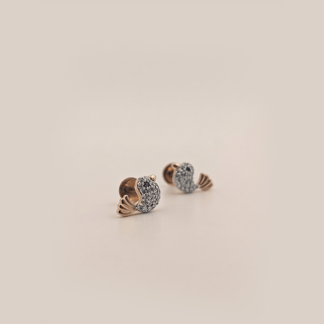 Songbird's Flight 18K Rose Gold Diamond Stud Earrings