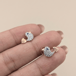 Load image into Gallery viewer, Songbird's Flight 18K Rose Gold Diamond Stud Earrings
