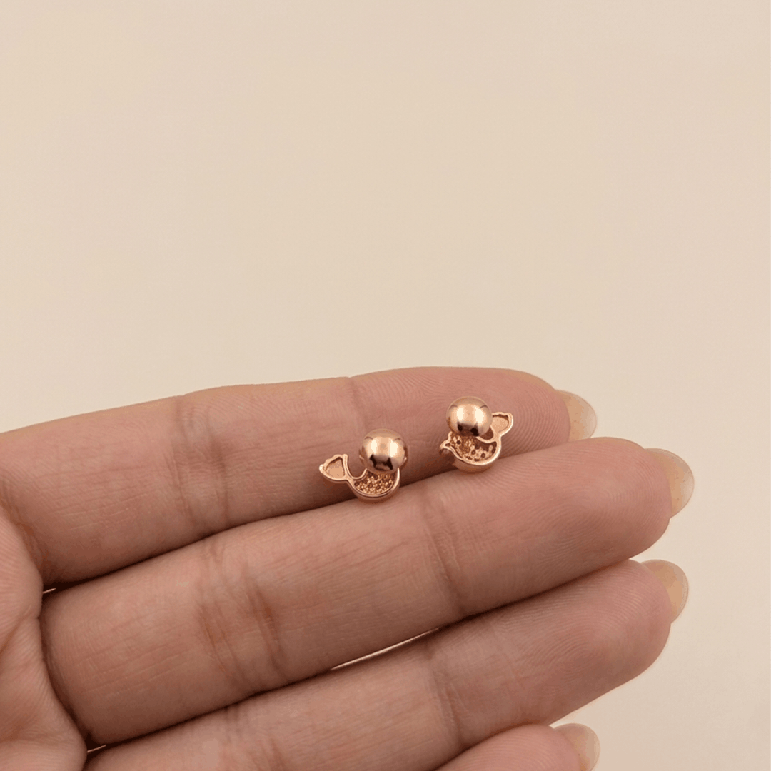 Songbird's Flight 18K Rose Gold Diamond Stud Earrings