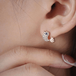 Load image into Gallery viewer, Songbird's Flight 18K Rose Gold Diamond Stud Earrings
