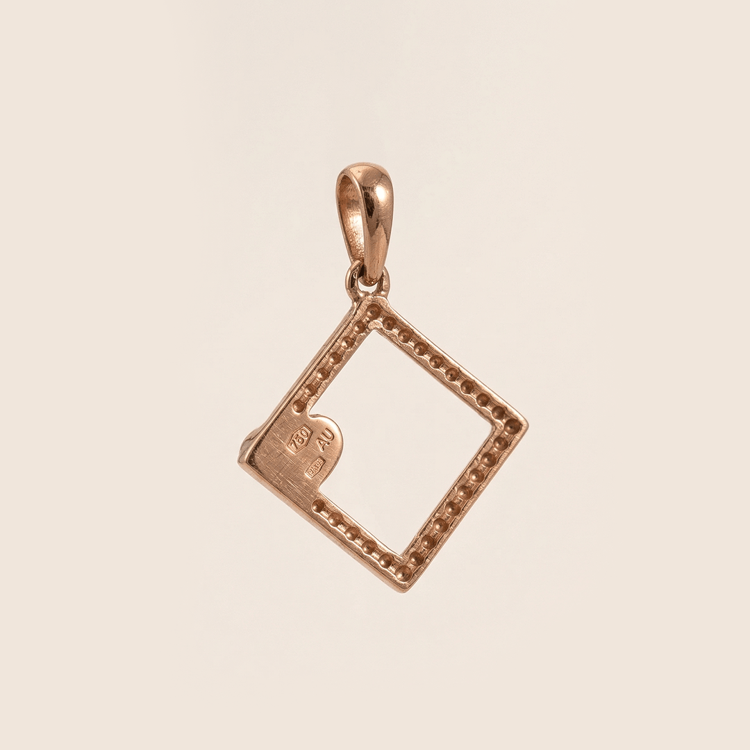 Infinite Love Diamond Square Pendant in 18K Rose Gold