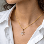 Load image into Gallery viewer, Celestial Triangle Diamond Pendant in 18K Yellow Gold
