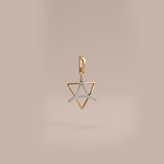 Load image into Gallery viewer, Celestial Triangle Diamond Pendant in 18K Yellow Gold
