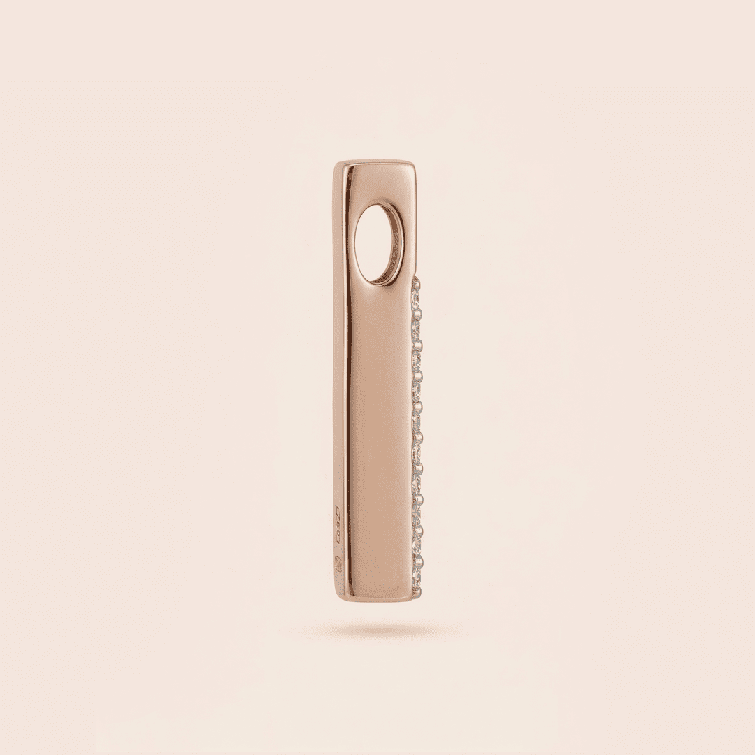 Aurora diamond bar pendant in 18k rose gold