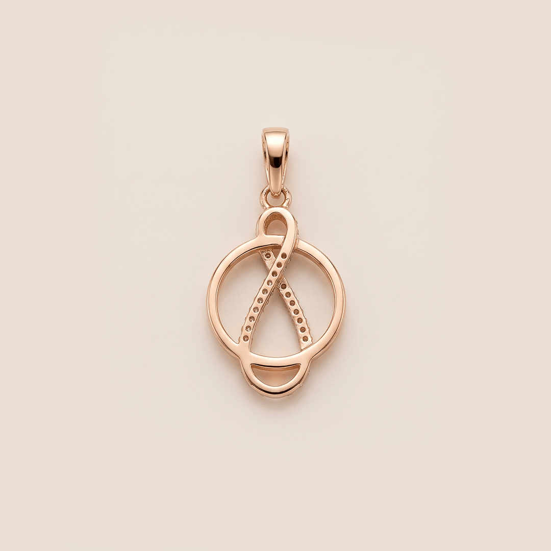 Infinite Loop Intertwined Diamond Pendant in 18K Rose Gold