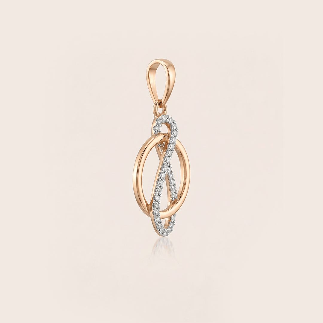 Infinite Loop Intertwined Diamond Pendant in 18K Rose Gold