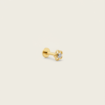 Load image into Gallery viewer, Dainty Open Petal Diamond Floral Nose Pin in 18K Yellow Gold
