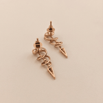 Load image into Gallery viewer, Diamond Serpent Spiral Stud Earrings in 18K Rose Gold

