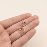 Load image into Gallery viewer, Elegant Sculpted Knot &amp; Halo Diamond Stud Earrings in 18K Rose Gold
