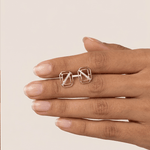 Load image into Gallery viewer, Modern Architectural Geometric Diamond Stud Earrings in 18K Rose Gold
