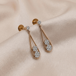 Load image into Gallery viewer, Dewdrop Loop Diamond Dangle Earrings in 18K Rose Gold
