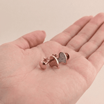 Load image into Gallery viewer, Whimsical Star &amp; Pavé Heart Diamond Stud Earrings in 18K Rose Gold

