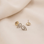 Load image into Gallery viewer, Delicate Swirl Diamond Stud Earrings in 18K Yellow Gold

