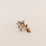 Load image into Gallery viewer, Whimsical Butterfly &amp; Heart Diamond Stud Earrings in 18K Rose Gold
