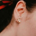 Load image into Gallery viewer, Layered Butterfly Diamond Stud Earrings in 18K Yellow Gold

